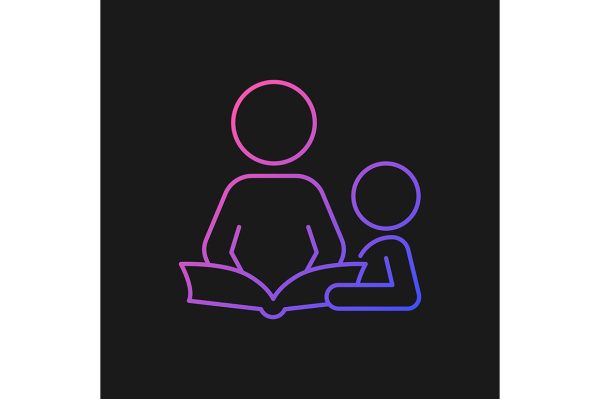 Parent and child interaction gradient icons set for dark and light mode For Cheap