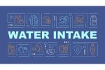 Water consumption word concepts banners bundle Online now