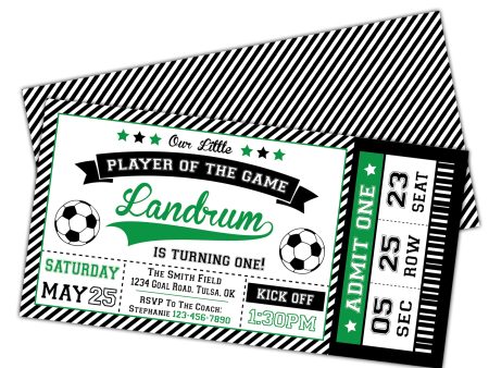 Soccer Ticket Birthday Party Invitation Hot on Sale