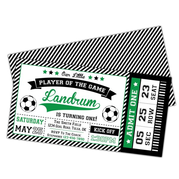 Soccer Ticket Birthday Party Invitation Hot on Sale