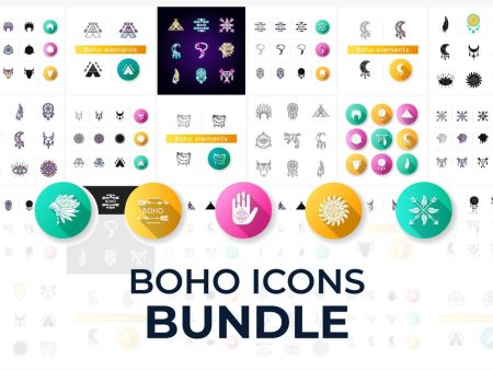 Boho icons bundle on Sale