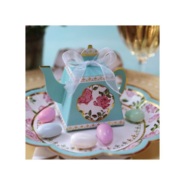 Blue Floral Tea Time Favor Boxes 24ct on Sale