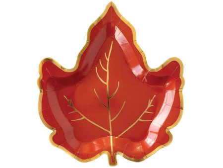 Maple Leaf Shaped Plates 8ct Fashion