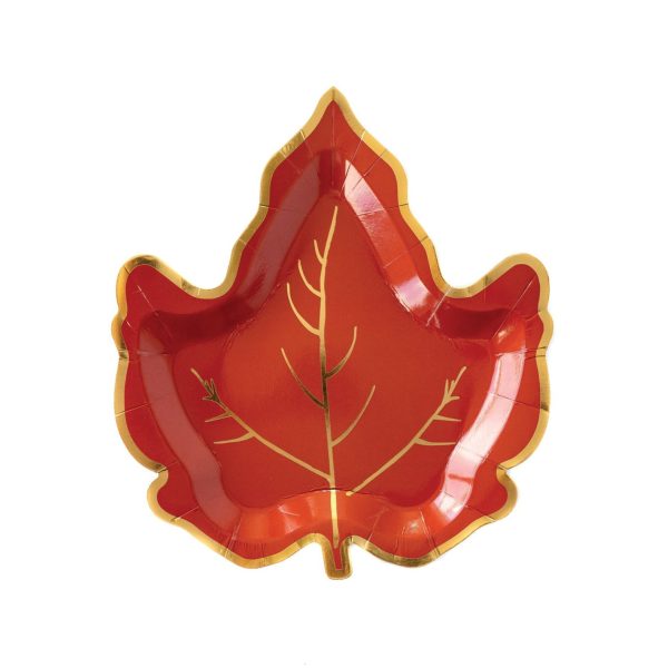 Maple Leaf Shaped Plates 8ct Fashion