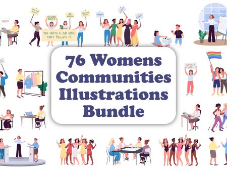 Women communities color vector character bundle on Sale