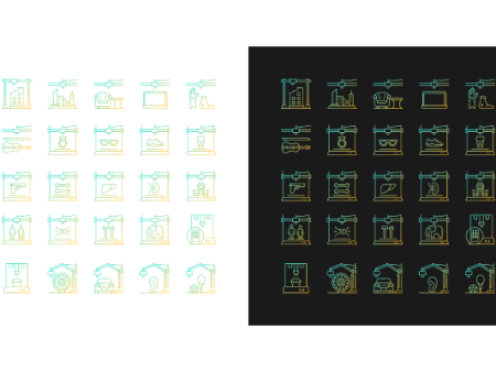 3d printing technology gradient icons set for dark and light mode Sale