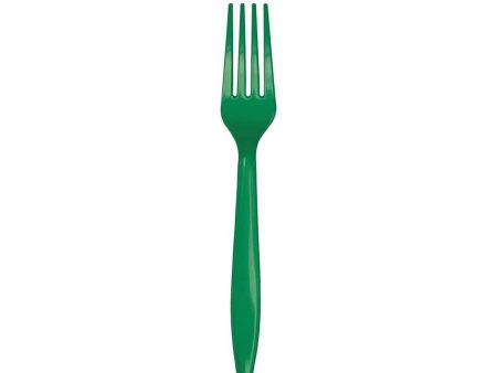 Emerald Green Plastic Forks 24ct Hot on Sale