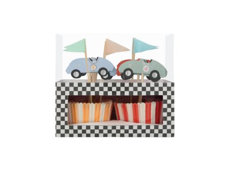 Vintage Race Cars Cupcake Decorating Kit 24ct on Sale