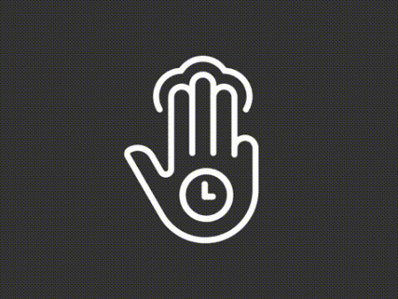 Animated hold white linear icon Online