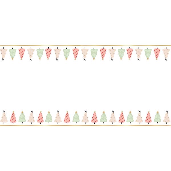 Whimsical Christmas Tree Paper Table Runner 25ft Sale