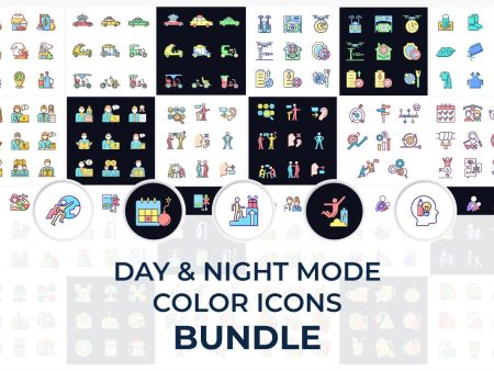 Day and night mode color icons bundle Sale