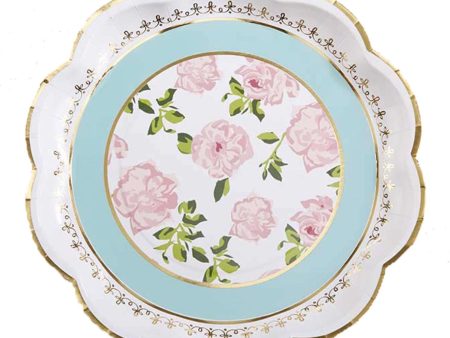 Blue Floral Tea Time Lunch Plates 16ct Cheap