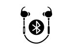 Different types of headphones black glyph icons set Online