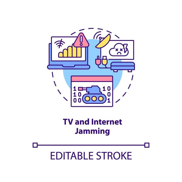 TV and internet jamming concept icon For Sale