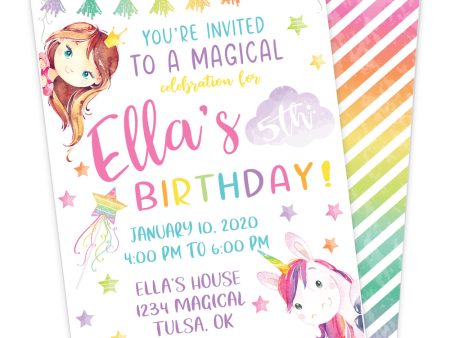 Magical Unicorn Birthday Party Invitation For Sale