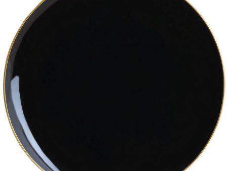 Black With Gold Rim Plastic Dinner Plates 10ct Discount