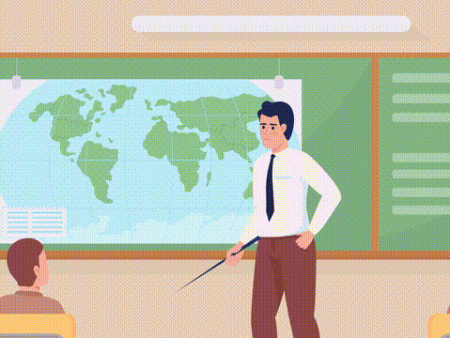 Animated study world illustration Online