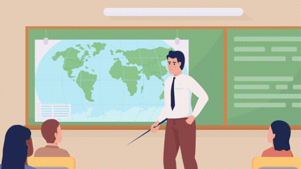 Animated study world illustration Online