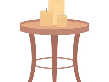 Elegant table with candles semi flat color vector object Supply