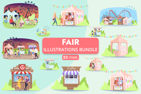 Fair illustrations bundle Cheap