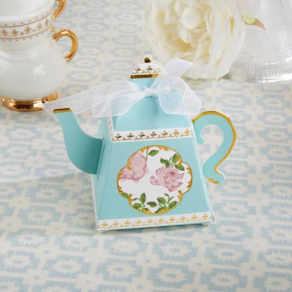 Blue Floral Tea Time Favor Boxes 24ct on Sale