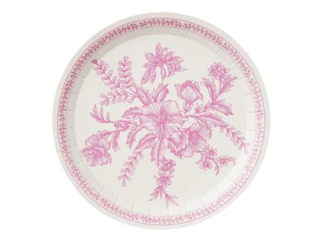 Pink Toile Dessert Plates 10ct For Sale