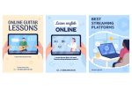 Streaming platforms poster flat vector templates on Sale