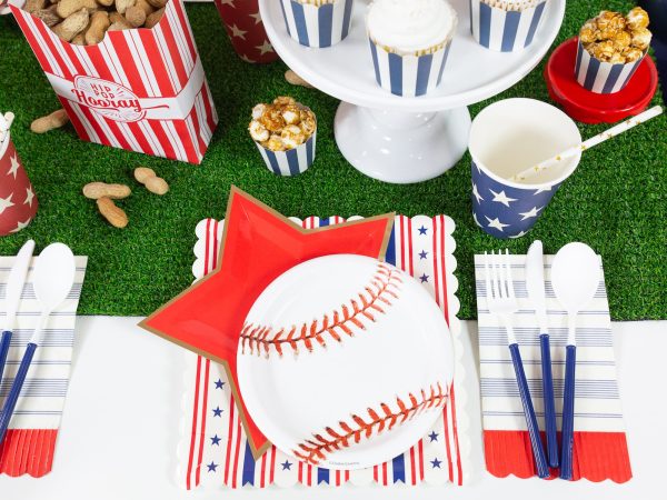 Patriotic Stars & Stripes Square Lunch Plates 8ct Discount