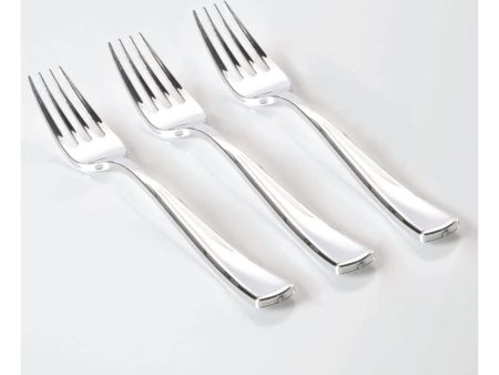 Classic Silver Plastic Forks 20ct For Sale