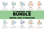 Water and hydration concept icons bundle. Editable Stroke on Sale