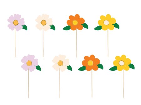 Flower Cupcake Toppers 8ct For Sale