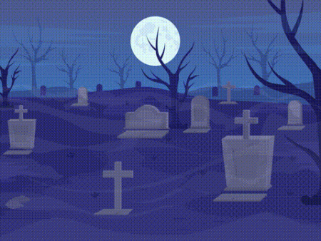 Animated cemetery illustration Online now