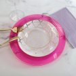 Transparent Hot Pink & Gold Rim Plastic Dinner Plates 10ct Online