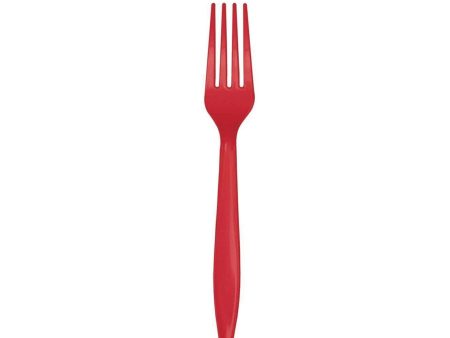 Red Premium Plastic Forks 24ct Cheap