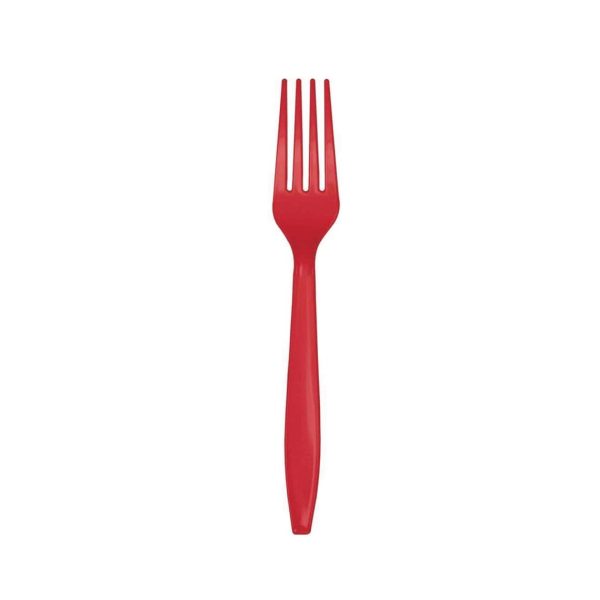 Red Premium Plastic Forks 24ct Cheap