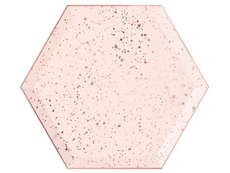 Blush Pink & Rose Gold Speckled Dessert Plates 8ct Hot on Sale