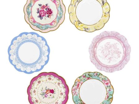 Vintage Floral Tea Party Dessert Plates 24ct Supply