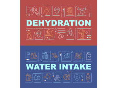 Water consumption word concepts banners bundle Online now