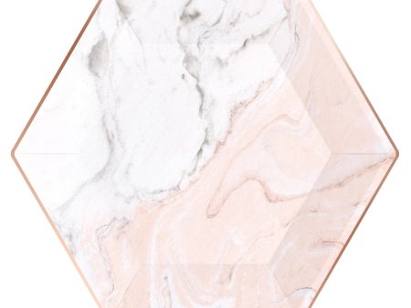 Blush Pink & Rose Gold Marble Lunch Plates 8ct Cheap