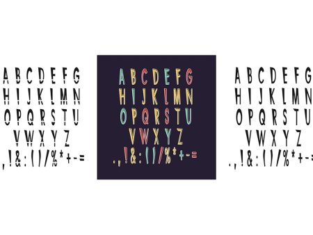 Amusing black style alphabet set Online now