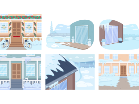 Wintertime Suburban Home Illustrations Fashion