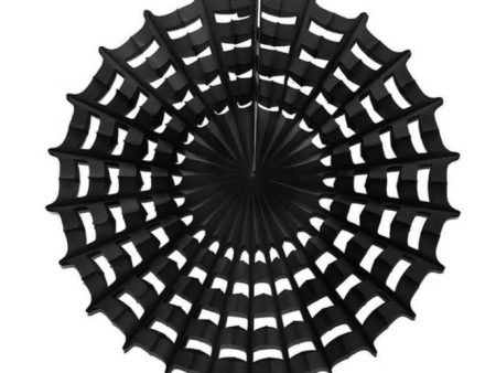 Black Spiderweb Paper Tissue Fan 27in Fashion