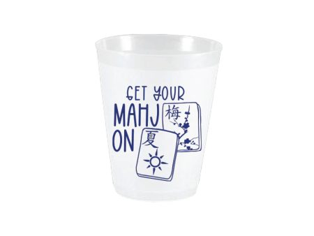 Blue Get Your Mahj On Frosted Plastic Cups 10ct Online Hot Sale