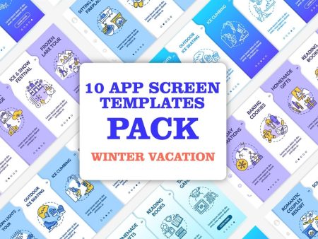 Winter vacation onboarding vector template set Online Hot Sale