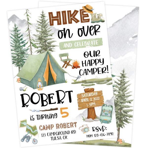 Happy Camper Birthday Party Invitation Online