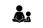 Parent and child interaction black glyph icons set on white space Fashion