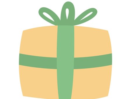 Wrapped gift box with green ribbon semi flat color vector object Cheap