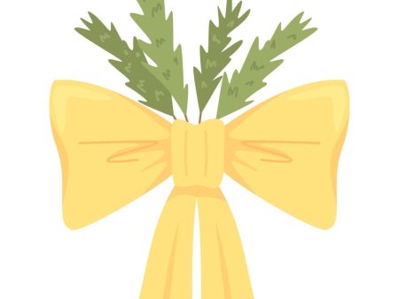 Large yellow ribbon bow semi flat color vector object Hot on Sale