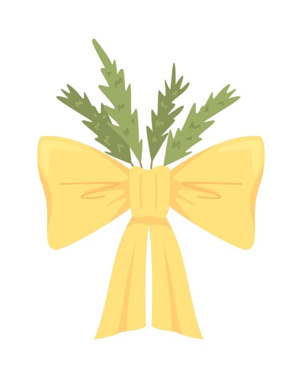 Large yellow ribbon bow semi flat color vector object Hot on Sale