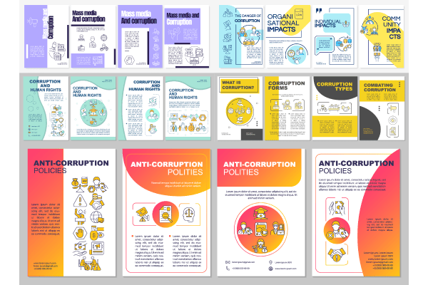 Anti corruption activitties brochure templates bundle For Cheap